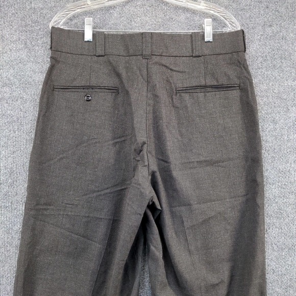 Flying Cross Men's Dress Pants Black Size 34R Pleated Front Made in USA - Picture 6 of 10